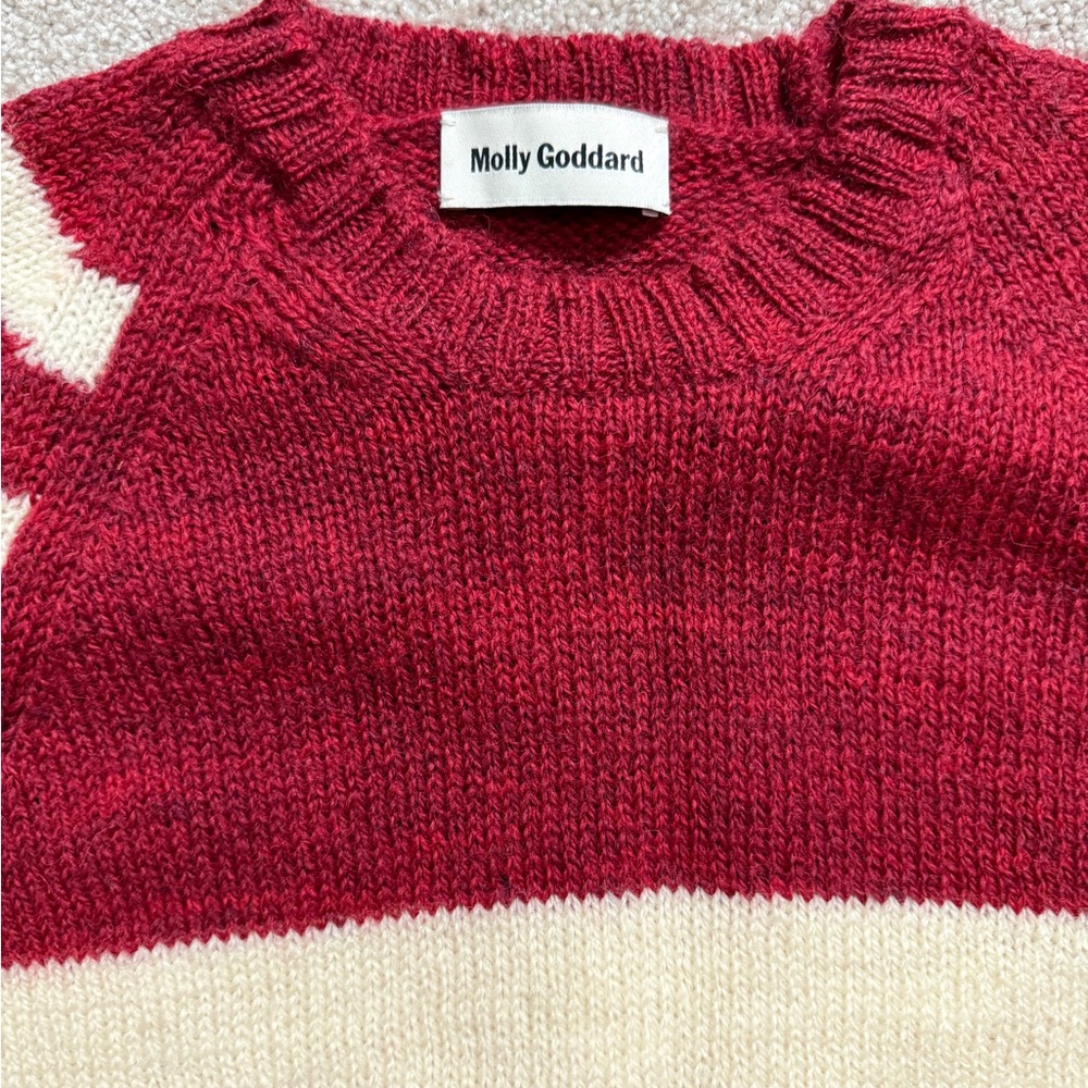 MOLLY GODDARD Red and Cream Striped Sweater - Picture 4 of 13